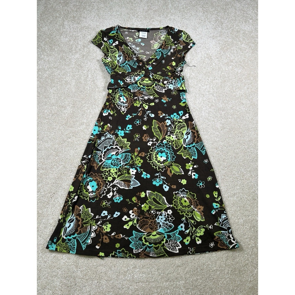 B. Darlin Womens‎ Size 3/4 Brown Dress Floral Forest Fairy GoblinCore Hiking